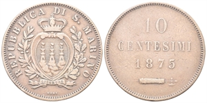 SAN MARINO - Vecchia monetazione, 1864-1938. - 10 Centesimi 1893.
