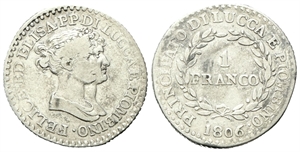 LUCCA E PIOMBINO - Felice e Elisa Baciocchi, 1805-1814. - 1 Franco 1806.