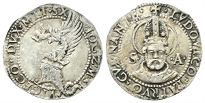 MILANO - Gian Galeazzo Maria Sforza con la reggenza di Ludovico Maria Sforza, 1481-1484. - Grosso da 5 Soldi.