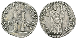 MILANO - Carlo V d’Asburgo, Imperatore e Duca di Milano, 1535-1556. - Denaro da 8 Soldi.