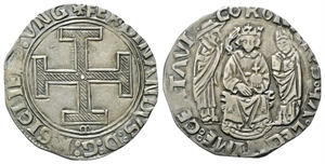 NAPOLI - Ferdinando I d’Aragona (Ferrante), 1458-1494. - Coronato, sigla M gotica.