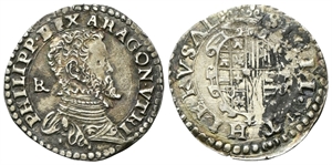 NAPOLI - Filippo II di Spagna, Re di Napoli e di Sicilia 1554-1598. - Tarì.