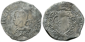NAPOLI - Filippo III di Spagna, Duca di Milano, Re di Napoli e di Sicilia, 1598-1621. - Mezzo Ducato s. data.
