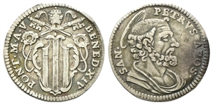 ROMA - Benedetto XIV (Prospero Lorenzo Lambertini), 1740-1758. - Grosso a. V.