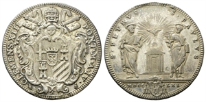 ROMA - Clemente XIII (Carlo Rezzonico), 1758-1769. - Testone 1761 a. IV.