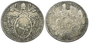 ROMA - Pio VI (Giannangelo Braschi), 1775-1799. - Scudo romano 1780 a. VI.