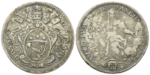 ROMA - Pio VI (Giannangelo Braschi), 1775-1799. - Mezzo Scudo 1778 a. IV.