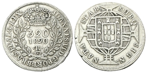 BRASILE - Giovanni VI di Braganza, 1816-1826. - 320 Reis 1820 Rio de Janeiro.