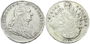 GERMANIA - Bayern. Karl Theodor, 1777-1799. - Tallero 1780.