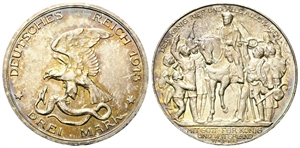 GERMANIA - Prussia. Wilhelm II, 1888-1918. - 3 Marchi 1913 (Centenario della sconfitta Napoleone).