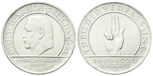 GERMANIA - Repubblica di Weimar, 1918-1933. - 3 Reichsmark 1929 A.