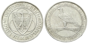 GERMANIA - Repubblica di Weimar, 1918-1933. - 3 Reichsmark 1930 A.