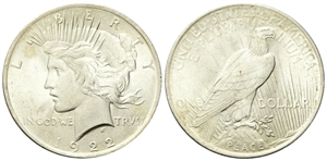 USA - Federazione. - Dollaro Peace 1922, zecca di Philadelphia.