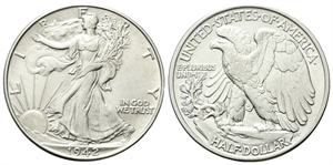 USA - Federazione. - Half Dollar 1942 Walking Liberty, zecca di Philadelphia.