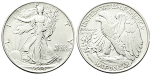 USA - Federazione. - Half Dollar 1944 Walking Liberty, zecca di Philadelphia.