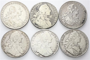 LOTTI MULTIPLI - Bavaria. Massimiliano Giuseppe III, 1745-1777. - Lotto di 6 monete tedesche in argento (Talleri).