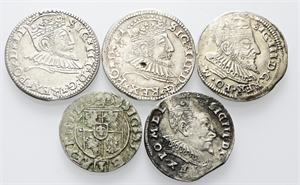 LOTTI MULTIPLI - XVI- XVIII secolo. - Lotto di 5 monete in argento e mistura estere (Polonia, Lettonia, Lituania) di piccolo modulo: 3 Polker, 3 Groschen... da esaminare.