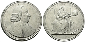 BOLOGNA - Eustachio Manfredi (matematico, astronomo), 1674 -1739. - Medaglia s. data opus F. Barattini.