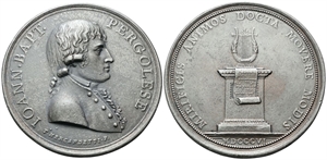 ROMA - Giovanni Battista Pergolesi (musicista), 1710-1736. - Medaglia 1806 commemorativa del personaggio opus T. Mercandetti.