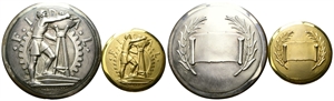 ROMA - Ventennio Fascista, dal 1923 al 1943. - Lotto di due medaglie s. data FIDAL (Federazione Italiana Atletica Leggera) opus P. Morbiducci.