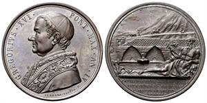 ROMA - Gregorio XVI (Bartolomeo Alberto Cappellari), 1831-1846. - Medaglia 1834 a. IV opus G. Cerbara.
