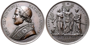 ROMA - Pio IX (Giovanni Maria Mastai Ferretti), 1846-1878. - Medaglia 1846 a. I opus G. Cerbara.