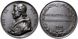 ROMA - Pio IX (Giovanni Maria Mastai Ferretti), 1846-1878. - Medaglia 1846 opus F. Picioli.