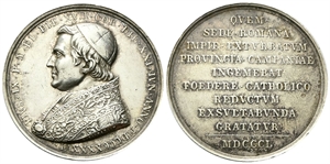 FROSINONE - Pio IX (Giovanni Maria Mastai Ferretti), 1846-1878. - Medaglia 1850 a. IV opus G. Cerbara.