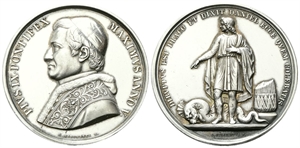ROMA - Pio IX (Giovanni Maria Mastai Ferretti), 1846-1878. - Medaglia 1850 a. V opus G. Girometti.