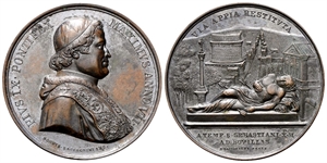 ROMA - Pio IX (Giovanni Maria Mastai Ferretti), 1846-1878. - Medaglia 1852 a. VII opus B. Zaccagnini.