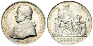ROMA - Pio IX (Giovanni Maria Mastai Ferretti), 1846-1878. - Medaglia 1854 a. IX opus P. Girometti.