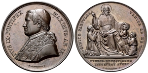 ROMA - Pio IX (Giovanni Maria Mastai Ferretti), 1846-1878. - Medaglia 1854 a. IX opus P. Girometti.