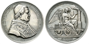 ROMA - Pio IX (Giovanni Maria Mastai Ferretti), 1846-1878. - Medaglia 1856 a. XII opus P. Girometti.
