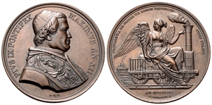 ROMA - Pio IX (Giovanni Maria Mastai Ferretti), 1846-1878. - Medaglia 1856 a. XII opus P. Girometti.