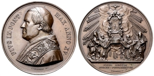 ROMA - Pio IX (Giovanni Maria Mastai Ferretti), 1846-1878. - Medaglia 1860 a. XV opus Ignazio Bianchi.