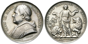 ROMA - Pio IX (Giovanni Maria Mastai Ferretti), 1846-1878. - Medaglia 1861 a. XVI opus C. Voigt.
