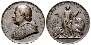 ROMA - Pio IX (Giovanni Maria Mastai Ferretti), 1846-1878. - Medaglia 1861 a. XVI opus C. Voigt.