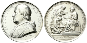 ROMA - Pio IX (Giovanni Maria Mastai Ferretti), 1846-1878. - Medaglia 1862 a. XVII opus C. Voigt.