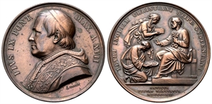 ROMA - Pio IX (Giovanni Maria Mastai Ferretti), 1846-1878. - Medaglia 1862 a. XVII opus C. Voigt.