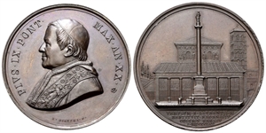 ROMA - Pio IX (Giovanni Maria Mastai Ferretti), 1846-1878. - Medaglia 1865 a. XX opus G. Bianchi.