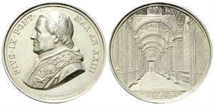 ROMA - Pio IX (Giovanni Maria Mastai Ferretti), 1846-1878. - Medaglia 1868 a. XXIII opus G. Bianchi.