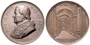 ROMA - Pio IX (Giovanni Maria Mastai Ferretti), 1846-1878. - Medaglia 1868 a. XXIII opus G. Bianchi.