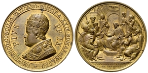 ROMA - Pio IX (Giovanni Maria Mastai Ferretti), 1846-1878. - Medaglia 1869 a. XXIV opus C. Moscetti.