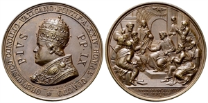 ROMA - Pio IX (Giovanni Maria Mastai Ferretti), 1846-1878. - Medaglia 1869 a. XXIV opus C. Moscetti.