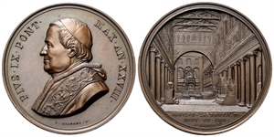 ROMA - Pio IX (Giovanni Maria Mastai Ferretti), 1846-1878. - Medaglia 1873 a. XXVIII opus G. Bianchi.