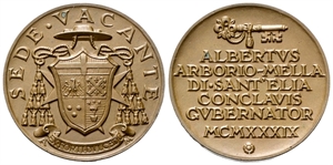 ROMA - Sede Vacante (Mons. Alberto Alborio Mella di Sant’Elia), 1939 - Medaglia 1939 opus A. Mistruzzi.