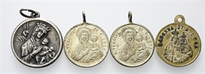 BOLOGNA - XX secolo. - Lotto di quattro medaglie devozionali con la B. Vergine delle Lacrime e la B. Vergine di San Luca, San Giuseppe e Sant’Antonio di Padova.