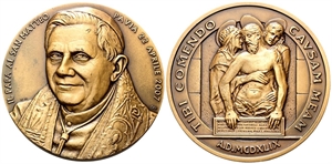 ROMA - Benedetto XVI (Joseph Aloisius Ratzinger), 2005-2013. - Medaglia 2007 opus W. Mutton.