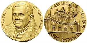 ROMA - Benedetto XVI (Joseph Aloisius Ratzinger), 2005-2013. - Medaglia 2007 opus W. Matton e V.V. Cimarosti.