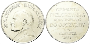 POLONIA - Giovanni Paolo II (Karol Wojtyla), 1978-2005. - Medaglia 1991.
